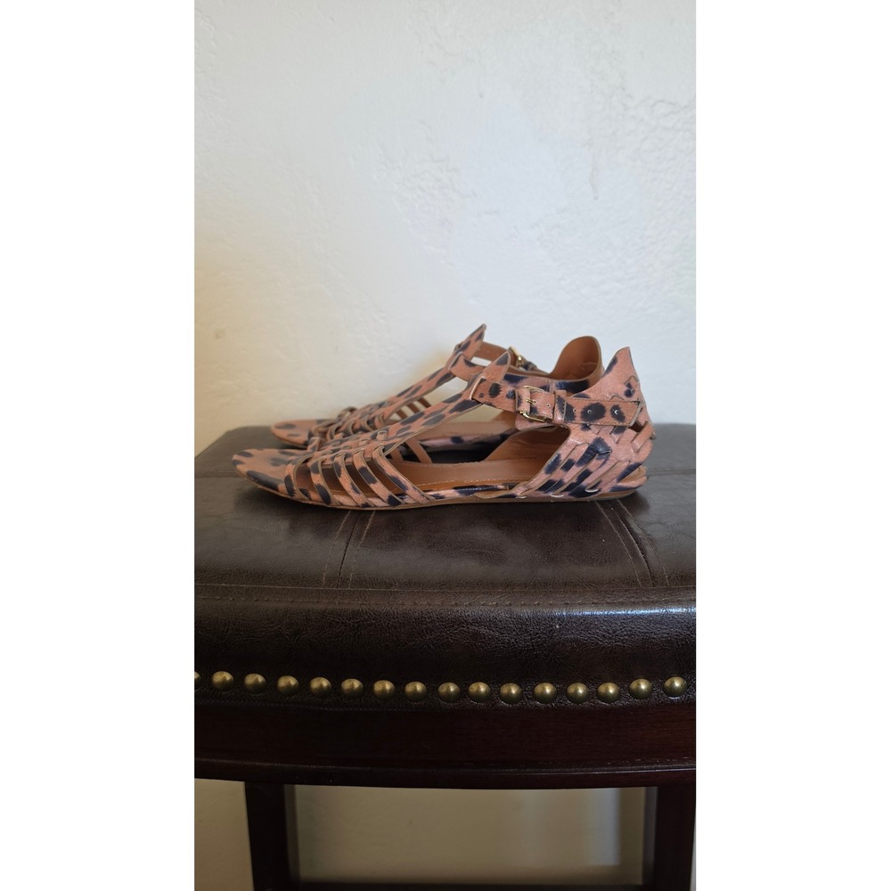 Givenchy Leopard Animal Print Leather Boho Maximalist Gladiator Sandals sz 9.5 - Picture 3 of 9